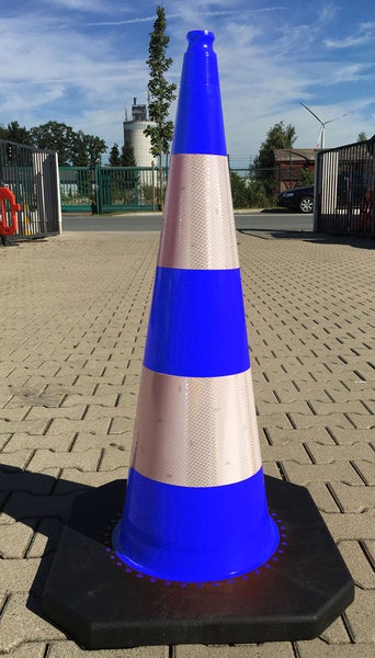 Leitkegel, Pylone 100 cm blau RA2C schwerer Fuß 7,5 kg schwer