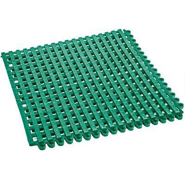 Quadratische Bodenmatte aus Kunststoff mit gitterartigem Lochmuster für Nassbereiche