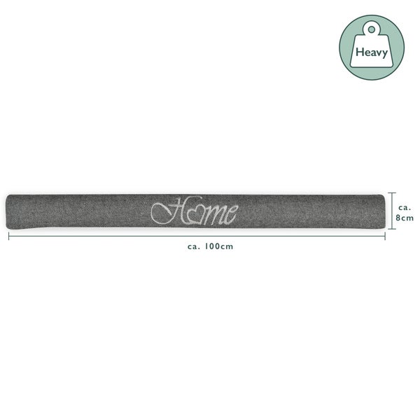 Zugluftstopper circa 100 cm mit Schriftzug Home