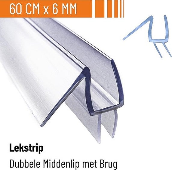 Simple Fix Duschdichtung - 60cm x 6mm - Dichtung für 4-6mm Glasturen - Duschtürdichtung