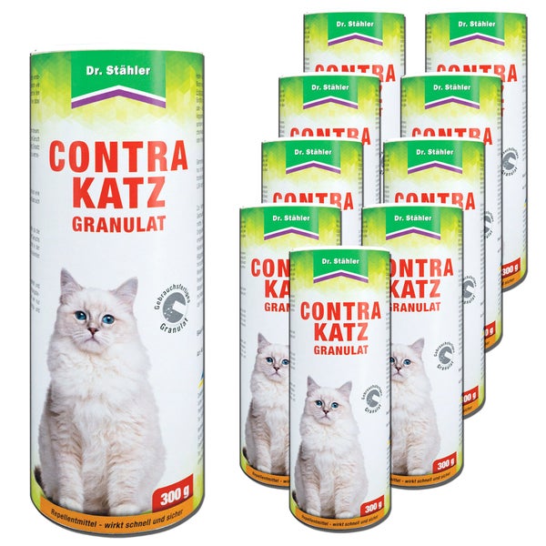 Contra Katz Granulat zur Abwehr von Katzen, Hunden und Kaninchen, Tierabwehr für Garten, Terrasse, Beete, Hauswand und Rasen, Duftbarriere gegen Verunreinigungen, Fernhaltemittel