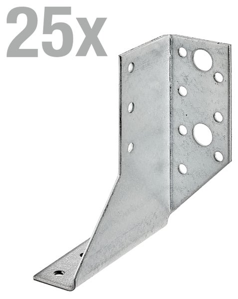 Set aus 25 Balkenschuhen aus verzinktem Stahl zur stabilen Holzkonstruktion und Befestigung von Holzbalken im Holzbau