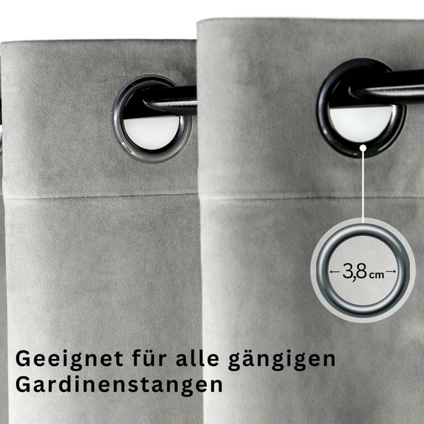 Gardine mit Ösen, geeignet für alle gängigen Gardinenstangen mit 3,8 cm Durchmesser