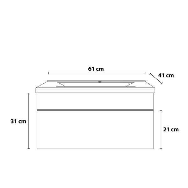 Home Deluxe - Badmöbel-Set - WANGEROOGE schwarz - Small - inkl. Waschbecken und komplettem Zubehör - Breite Waschbecken: ca. 60 cm I Badezimmermöbel Waschtisch Badmöbelset