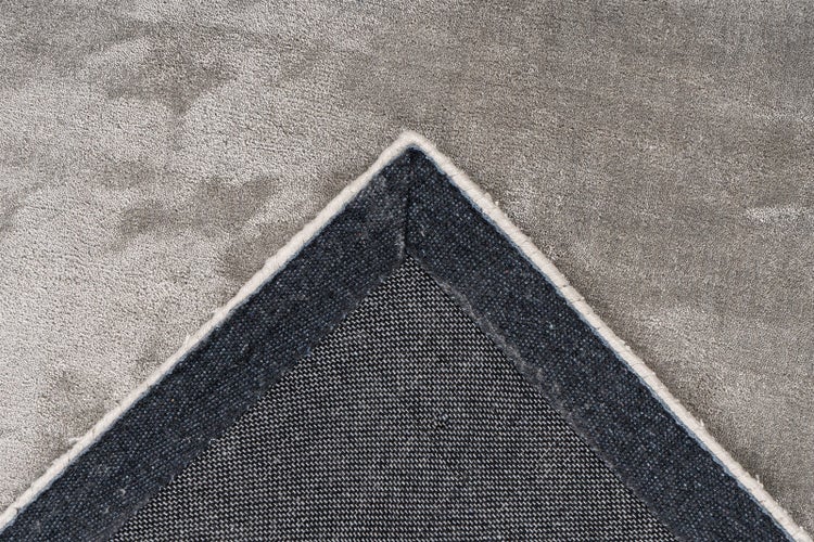 Kurzflor Teppich Tropiqua Silber Viskose Uni 160 x 230 cm