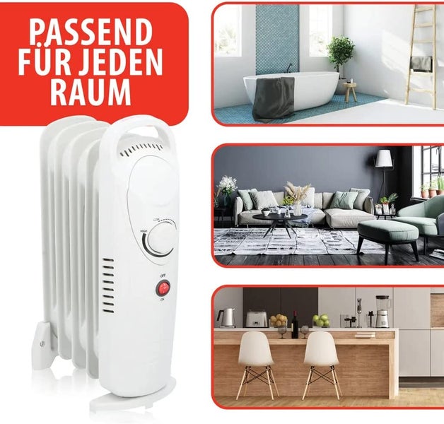 JUNG Ölradiator elektrische Heizung mit Thermostat 650W mobile Elektroheizung