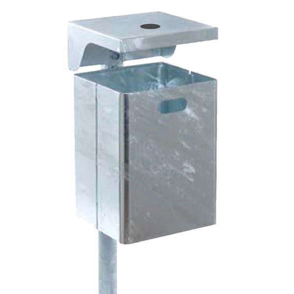 Metall Abfallbehälter mit Deckel zur Wandmontage