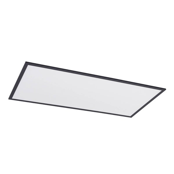 Flaches, rechteckiges LED-Panel mit schwarzem Rahmen.