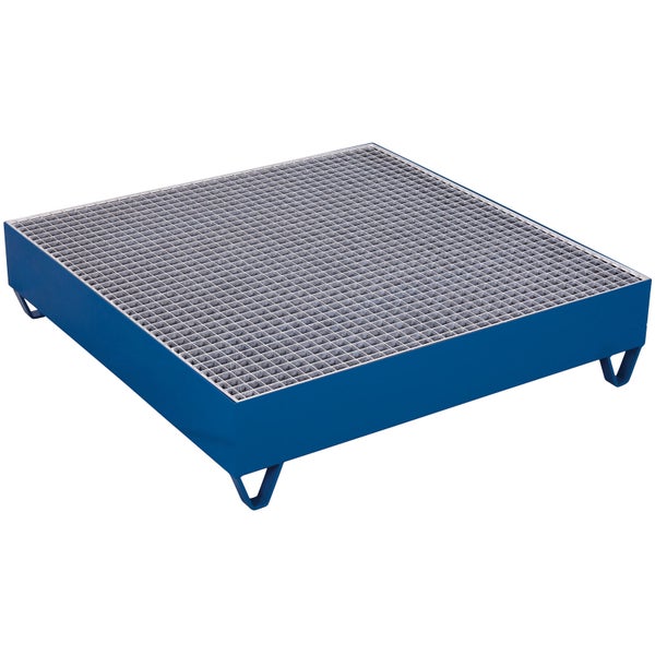 Auffangwanne aus Stahl mit Gitterrost