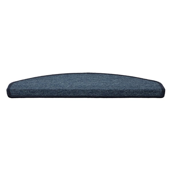 FLOORDIREKT Stufenmatte London -mit Umkettelung - Dunkelblau - Halbrund - 23,5 x 65 cm