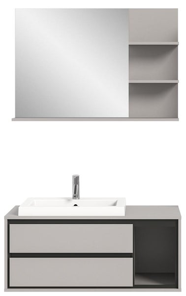 Jaru Badmöbelset 100cm grau,schwarz. 100 X 48 X 192 cm