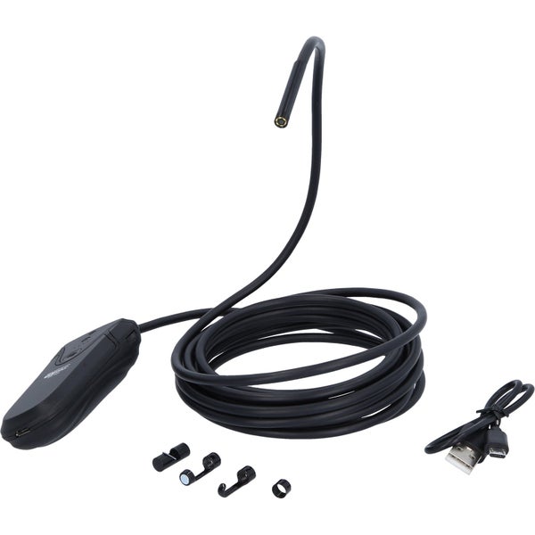 Endoskopkamera mit einer Länge von 3.500 mm, einem Durchmesser von 5,5 mm, IP68-Schutzart, HD-Qualität, WLAN-Funktion und Zubehör