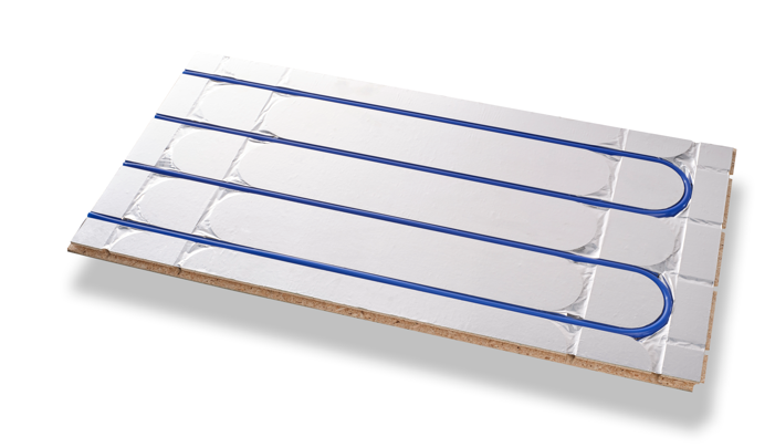 Dämmplatte für Fussbodenheizung mit integrierten Heizrohrkanälen