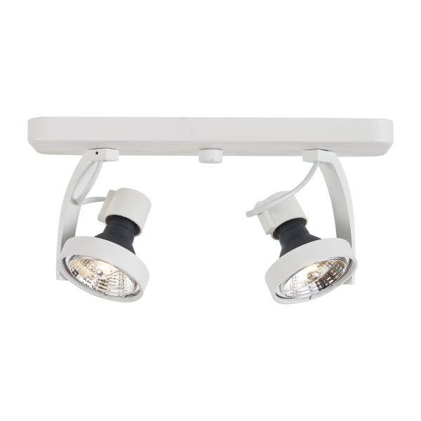 Weiße Deckenleuchte mit zwei Strahlern