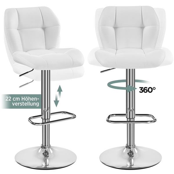 Barhocker mit Höhenverstellung um 22 cm und 360 Grad Drehbarkeit