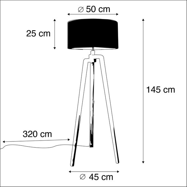 Design Stehleuchte weiß mit Schirm Kupfer 50 cm - Puros