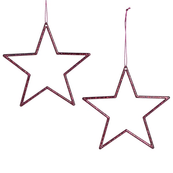 Zwei Sternförmige Anhänger mit Glitzer