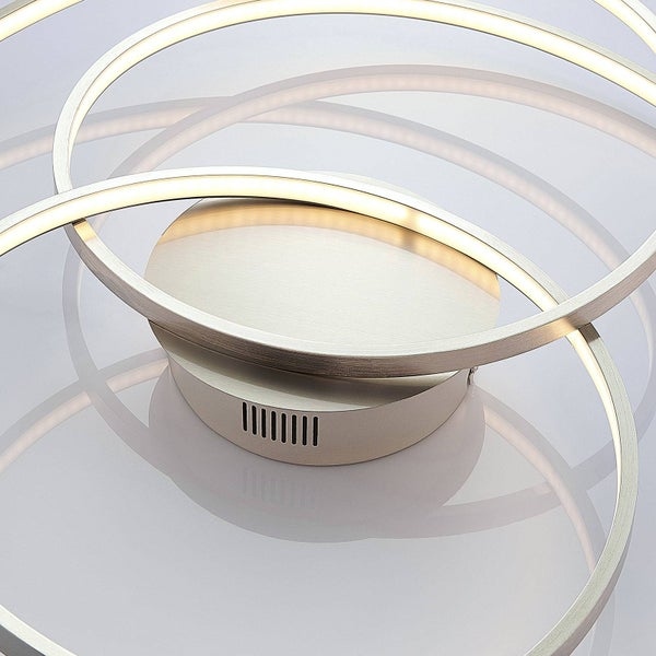 Lindby LED Deckenleuchte Joline dimmbar (Modern) in Alu aus Metall (1 flammig, ) - Lampe Deckenlampe Wohnzimmerleuchte