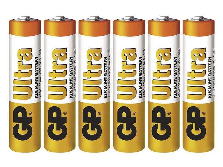 GP Ultra AAA Alkaline Batterien im Sechserpack mit vier plus zwei Gratis Batterien