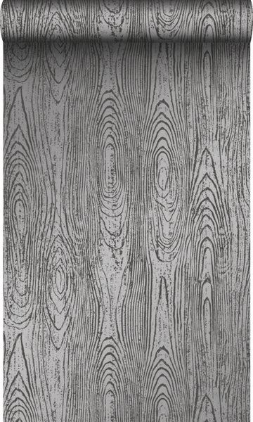 Origin Wallcoverings Tapete Holz-Optik Schwarz - 53 cm x 10,05 m - 347558