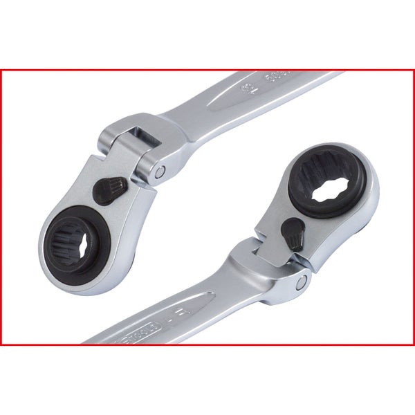 KS TOOLS 4 in 1 GEARplus umschaltbar Gelenk-Doppel-Ringschlüssel 10 x 13 - 17 x 19 mm - 503.4745