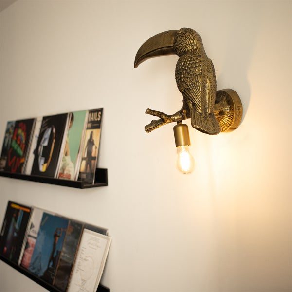 Vintage Wandlampe Messing - Tucan