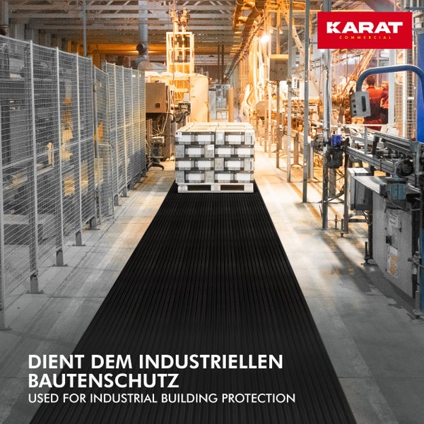 FLOORDIREKT Gummiläufer Breit Gerippt Universal Gummimatte aus SBR Rutschfest 100 x 150 x 0.3 cm
