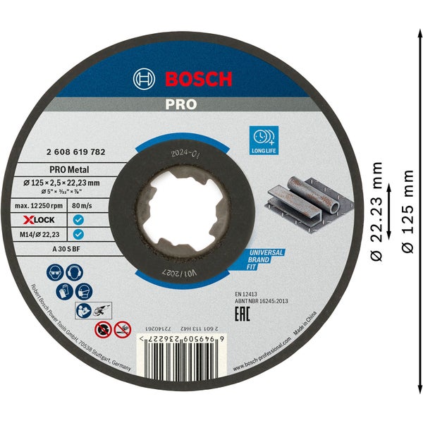 Bosch PRO Metal X-Lock Trennscheibe 125 x 2,5 x 22,23 mm - 2608619782
