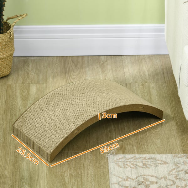 PawHut Katzen Kratzbrett, 55 x 25,5 x 3 cm, Wellpappe, Braun