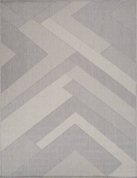 In-/Outdoor-Teppich Grau/Elfenbein 120x170 cm ABBY