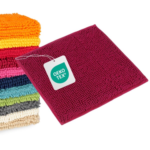 Mehrfarbige Badematten aus Textil mit Öko-Tex Siegel