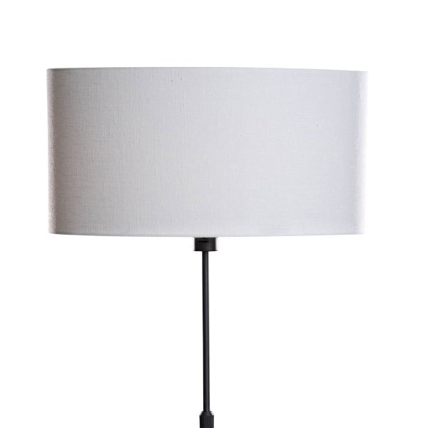 Stehleuchte Schwarz mit ovalem Leinen-Schirm Weiß 50cm - Parte