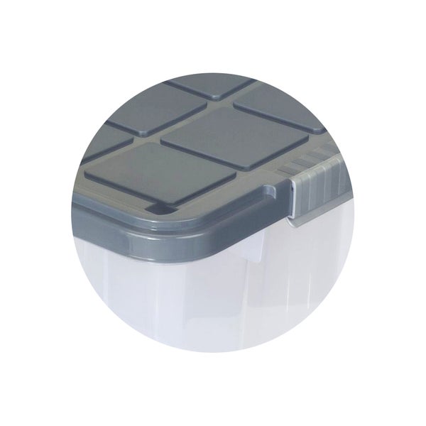 4 Stück BigDean große Eurobox mit Deckel und Rollen Aufbewahrungsbox 60 X 40 X 32,5 cm