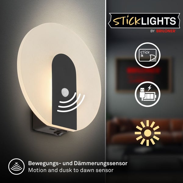 LED Wandleuchte Wandlampe ohne Stromanschluss Bewegungsmelder Akku ohne Bohren