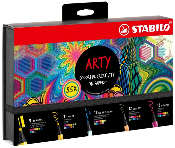 STABILO Fasermaler Creative Set ARTY 55er Kartonetui Stifte-Set