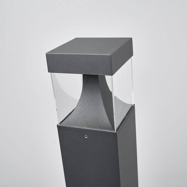 Lucande LED Außenleuchte Egon (spritzwassergeschützt (Modern) in Schwarz aus Aluminium (1 flammig, ) - Wegeleuchte Pollerleuchte Wegelampe Sockelleuchte