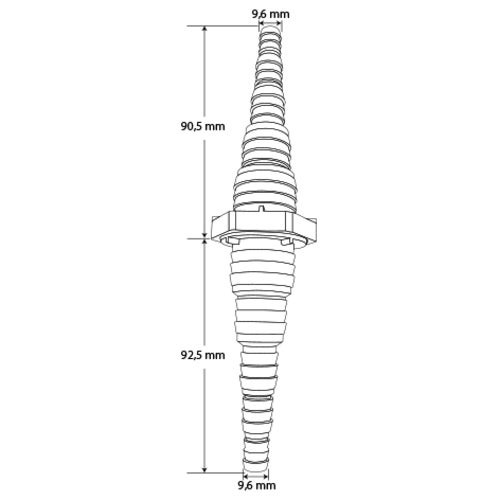 Abbildung eines Schlauchverbinders mit Maßangaben