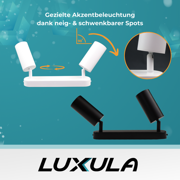 Flexibel einstellbare LED-Spots in Schwarz und Weiss zur Akzentbeleuchtung