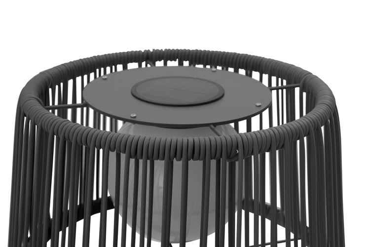 Stehlampe mit Ablagetisch anthrazit, 54 x 35 x 140 cm, LED, Solarpanel