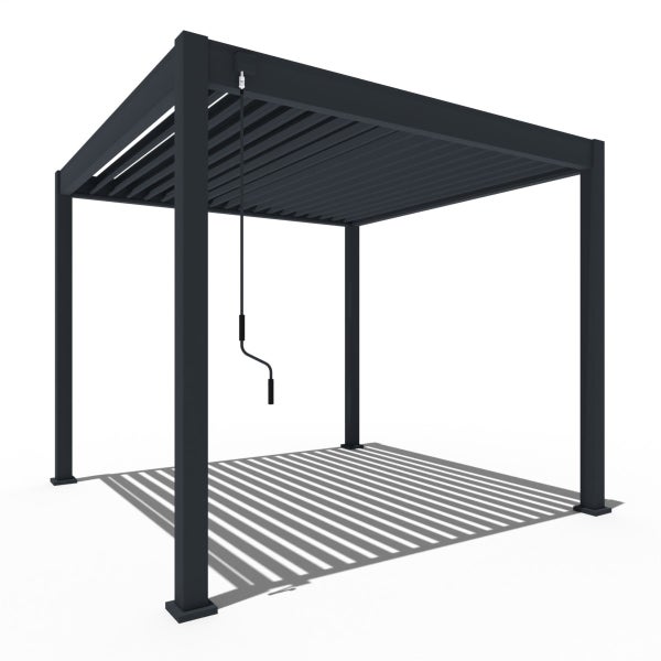 Weide Classic Alu-Stahl Pavillon 3 x 3 M Anthrazit Pergola Freistehend mit Pfostenstärke 11,6 cm x 11,6 cm