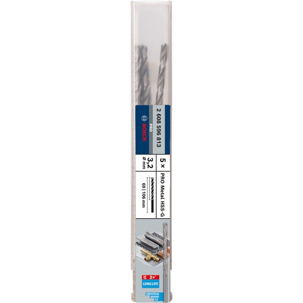 Bosch PRO Metal HSS-G Spiralbohrer 3,2 x 69 x 106 mm - 2608596813