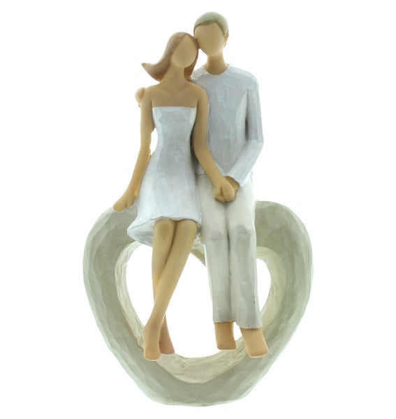 FRANK FLECHTWAREN | Herz Liebespaar, POLYRESIN, 12 x 7 x 22 cm