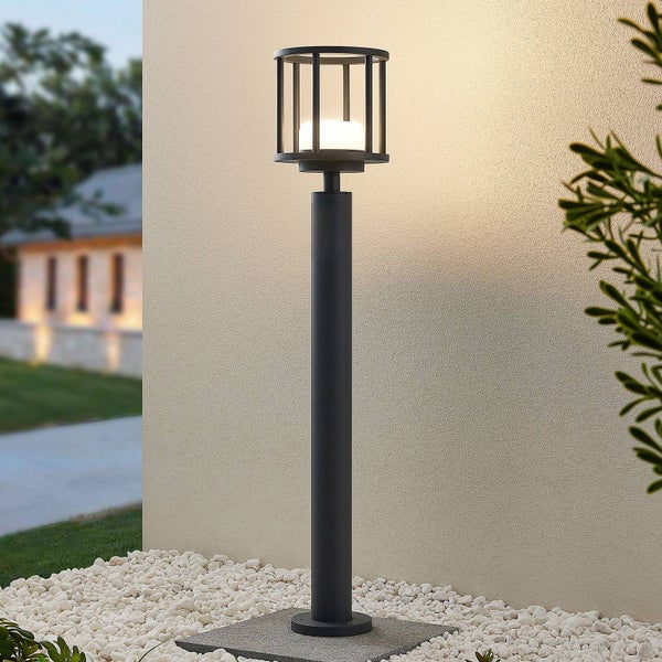 Lucande Außenleuchte Berenike (spritzwassergeschützt (Modern) in Alu aus Aluminium (1 flammig, GX53) - Wegeleuchte Pollerleuchte Wegelampe Sockelleuchte