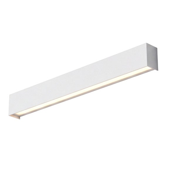 LED Wandleuchte in rechteckiger, flacher Bauform mit integriertem Lichtband für eine gleichmäßige Ausleuchtung