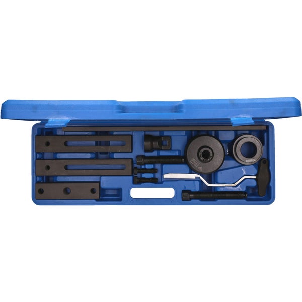 Blauer Werkzeugkoffer aus Kunststoff mit Tragegriff