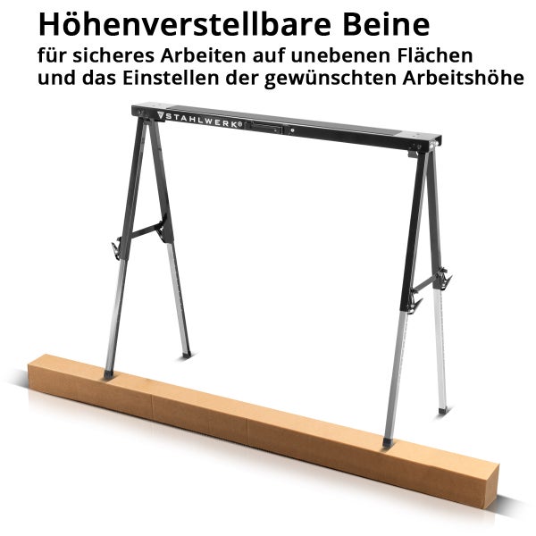 Sägebock 2er Set 150 kg höhenverstellbar 645 - 910 mm Arbeitsbock