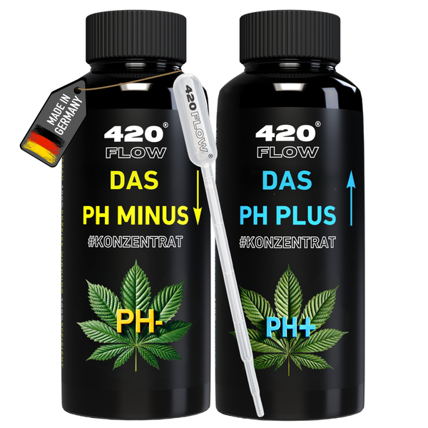 Set aus PH Minus und PH Plus Konzentrat für Pflanzen mit Pipette und Herkunftsnachweis aus Deutschland