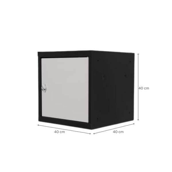 PROREGAL Mega Deal | 3x Schließfachwürfel Blocky mit Drehriegelschloss für Vorhängeschloss | HxBxT 40x40x40cm | Anthrazit/Lichtgrau | Tresor