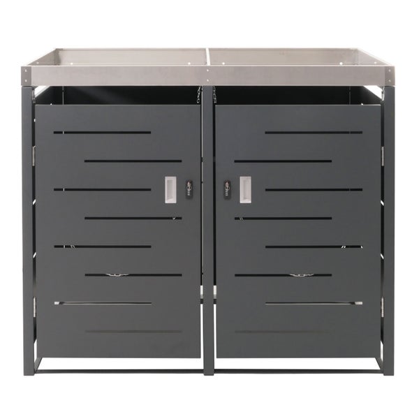 Doppelter Mülltonnenbox mit Schlitzdesign und Zahlenschloss