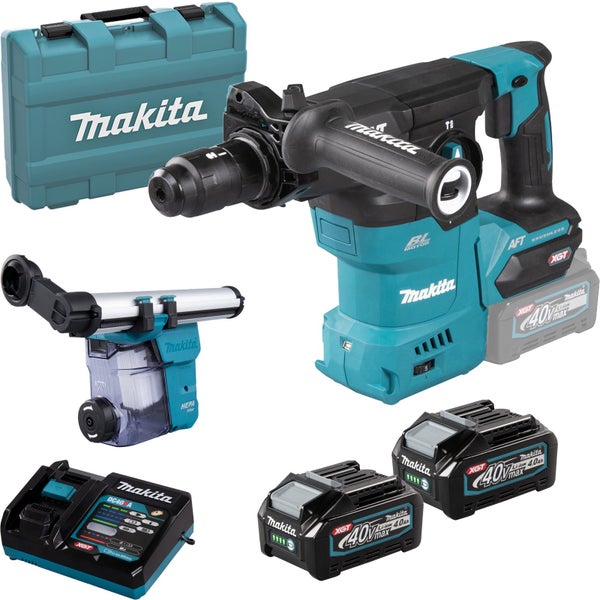 Makita HR009GZ Akku-Kombihammer 40V max. mit Schnellwechselfutter  / 2x 4,0 Ah Akku + Ladegerät im Transportkoffer
